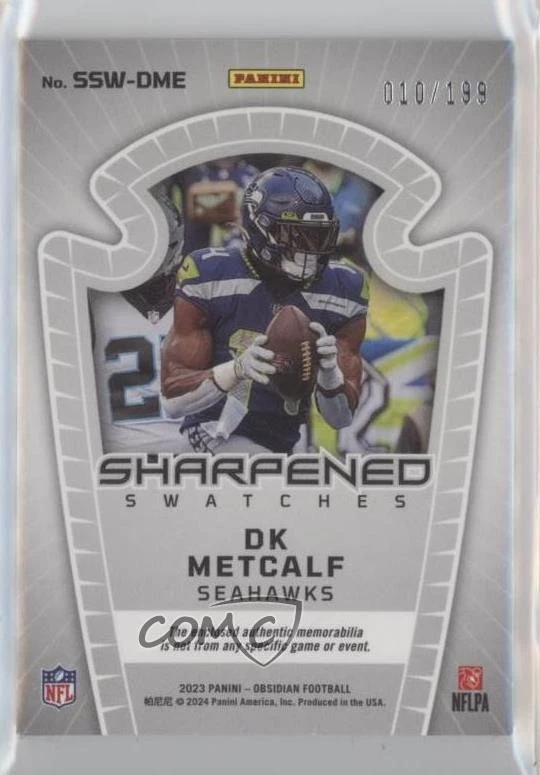 2023 Panini Obsidian Sharpened Swatches /199 DK Metcalf #SSW-DME - Image 2 of 2