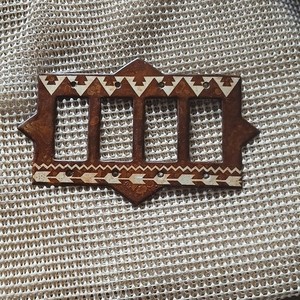 Antique 4-Gang Metal Toggle Switch Plate Cover, Brown, Rusted Finish