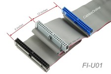 18" 40-Pin 80 Wire UDMA 66/100 IDE 2-Drive Cable FI-U01