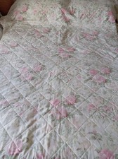 Vintage Dorma Floral Double Quilted Bedspread Cottage Country Cottagecore 