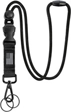 Breakaway Lanyards for ID Badges - Safety Detachable Key Lanyard with USA Flag,