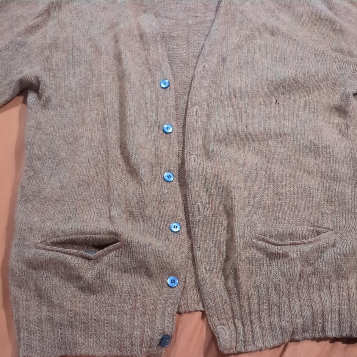 Vintage 60s McGregor Sportswear Shetland Wool Mohair Cardigan Sz L 