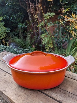 Vintage Le Creuset Gr. 26 Cocotte Dutch Oven orange super gepflegtes Exemplar