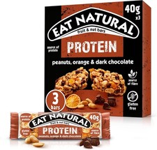 Eat Natural Protein Peanuts, Orange & Dark Chocolate Fruit & Nut Bars 3 x 40g