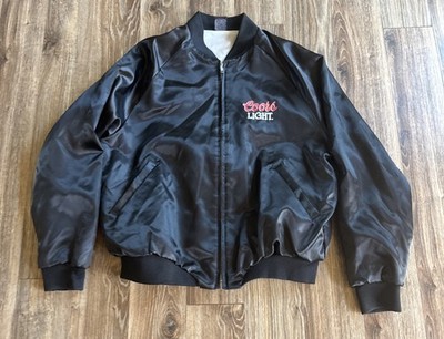 Rare Vintage 80 s Coors Light  The Silver Bullet  Bomber Black Jacket USA- Large
