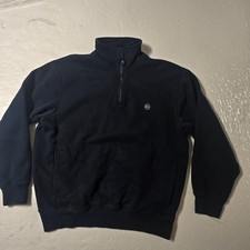 Nautica Competition Sweatshirt Mens Medium Blue Quarter Zip Pullover Outdoor