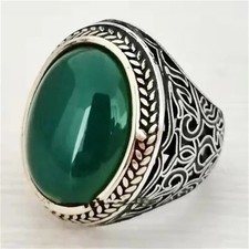 925 Sterling Silver Handmade Jewelry Black Men's Ring All Size Fashion Ring 2025