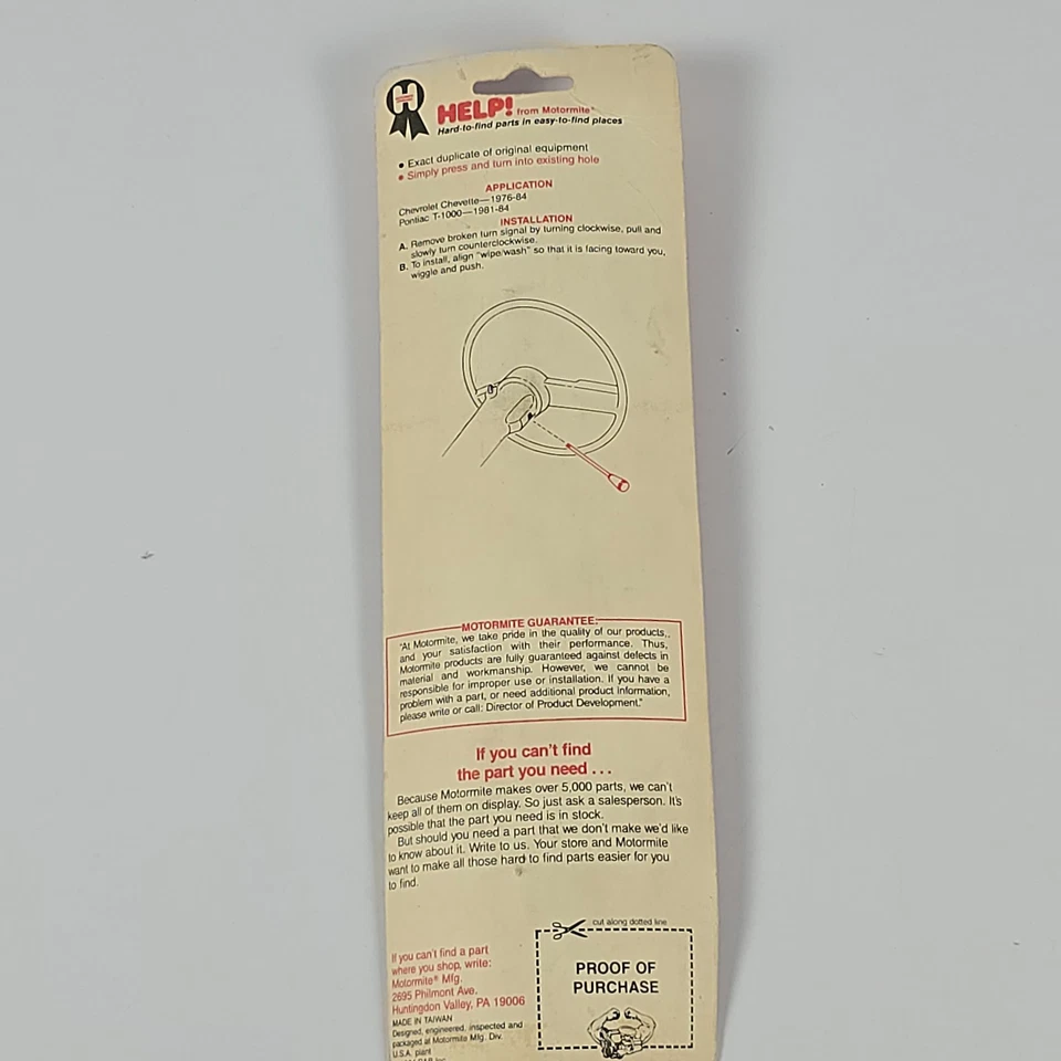 Ayuda 49275 Palanca de señal de giro de repuesto OE - 1976-84 Chevrolet Chevette Pontiac Foto 2 de 4