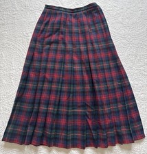 Vintage Pendleton Authentic Mac Lennan Tartan Plaid Midi Pleated Skirt Wool 10
