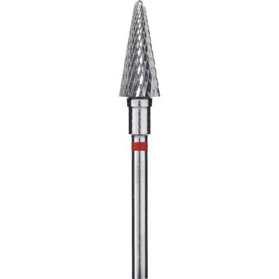 Staleks Pro FT71R060/14 ''Cone'' Carbide Milling Cutter, Red, Diameter 6mm / 14mm
