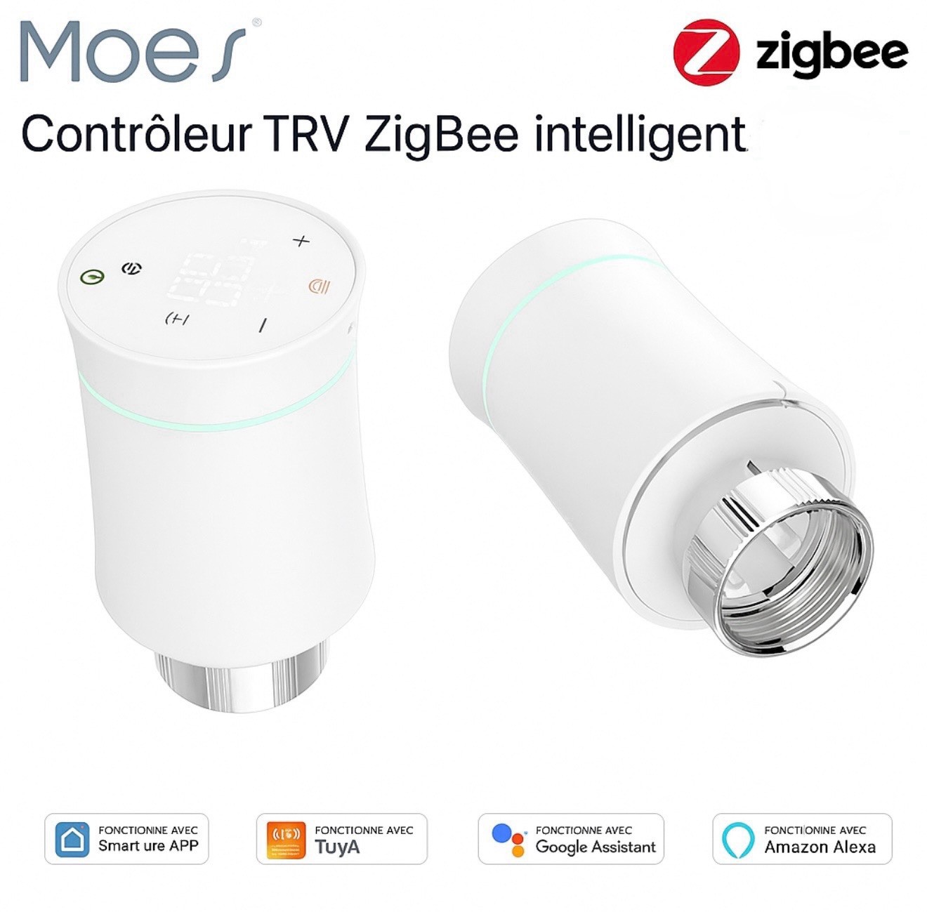 Vanne Zigbee 3.0 MOES BRT-100-TRV avec programmation hebdomadaire