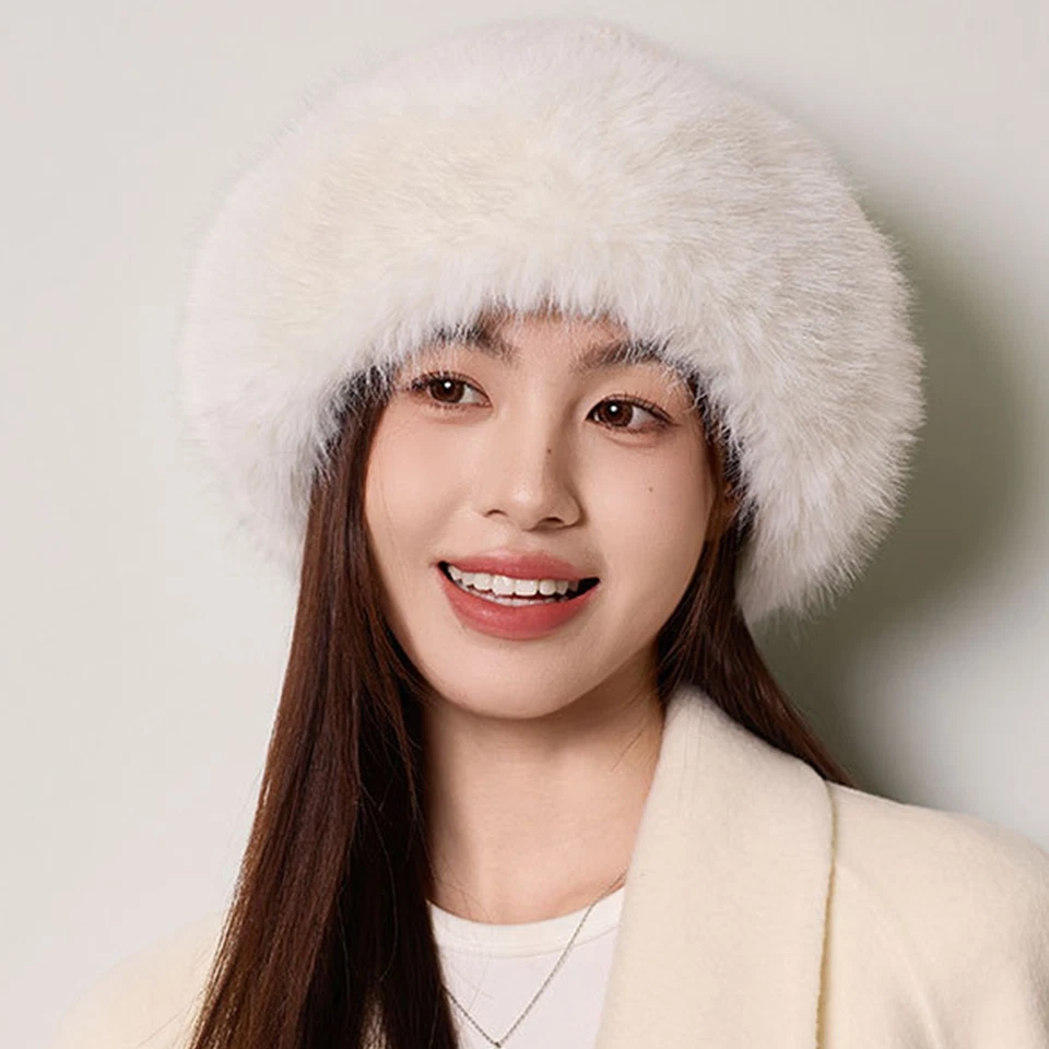 Женская меховая шапка из искусственного меха русская казачья шляпа пушистая теплая зимняя уличная лыжная шапка - Изображение 4 из 4