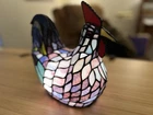 Vintage Tiffany Style Stained Glass Rooster Chicken Farmhouse Table Lamp