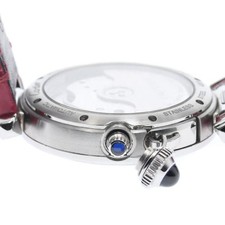 CARTIER PASHA DE CARTIER WSPA0012 35mm SS Leather Automatic Silver Dial #C336 6