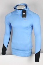 Under Armour Men's ColdGear Infrared Hoodie Pullover S Small Blue 1368020 475
