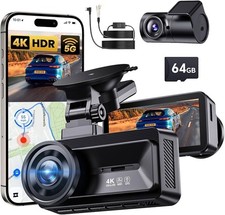 COOLCRAZY Dash Cam Front Rear - 4K STARVIS Sensor Dashcam,Free 64GB Card
