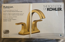 KOHLER Rubicon - Centerset High Arc Bathroom Faucet - Brushed Moderne Brass