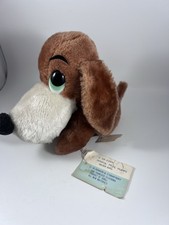 Vintage Dakin  Pitiful Pete  Drooper Puppy Dog Brown/White Plush 1976 W Tags