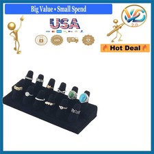 Black Velvet 12 Finger Ring Display Stand Organizer Jewelry Showcase