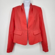 Halogen Womens Modern Blazer Size 6 Coral Contemporary Career Office Workwear