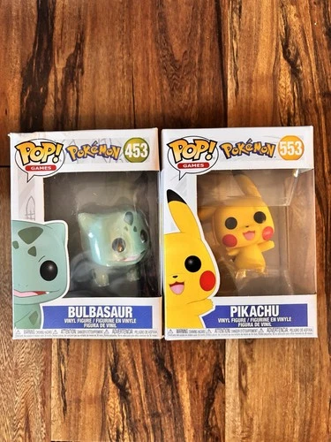 Funko Pop! Pokémon Pikachu #553 & Bulbasaur #453 (Bundle Lot Includes 2)