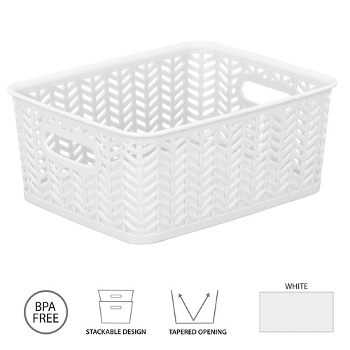 Small Herringbone Bin Storage Tote Basket Organizer Decorative, Good for Clos... - Picture 3 of 6