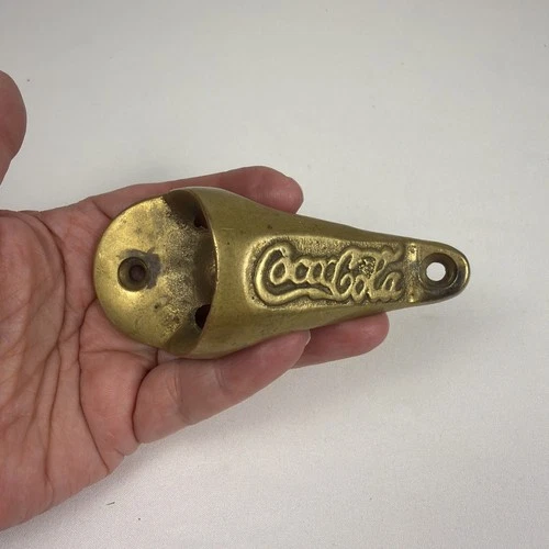 Vintage Brass Coca Cola Wall Mounted Bottle Opener 4”
