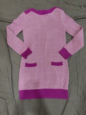 Gap Kids Pink & Purple Striped Knit Dress, Size Medium 8-9 Years