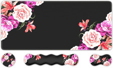 Mouse Pad Set, Desk Mat  Mouse Pad with Wrist Rest  Keyboard Wrist Rest  Coas
