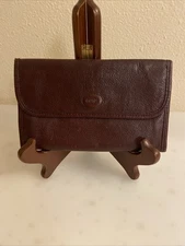 Vintage Mundi Wallet  Burgundy 3 Bill Slots 1 Zip Pocket  Nappa Cowhide Brazil
