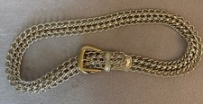 Vintage Women  s Gold Boho Hippie Buckle Metal Chain Belt 1-1/4" Wide Size M/L