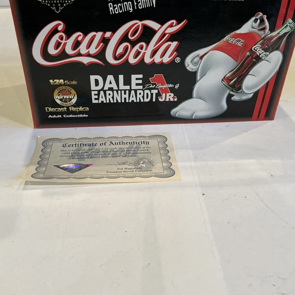 1998 Revell Coca Cola Polar Bear #1 Dale Earnhardt Jr  1:24th Scale NASCAR - Image 2 of 4