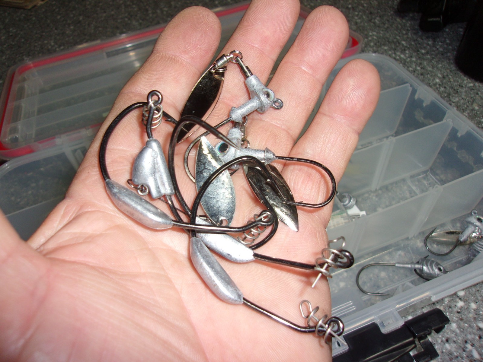 B569 bass fishing lure hook lot weighted heads spinners springs etc. - Image 3