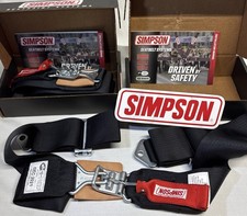 Simpson Safety Harness 3" Latch & Link Lap Belt 2 Point Race Belt Black Set NEW