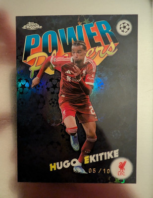 Topps Chrome Logofractor Power Players Hugo Ekitike Liverpool FC Black 05/10