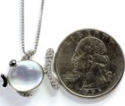 New 925 sterling silver moonstone fish pendant 17.75" chain necklace 5.1g  — photo 3
