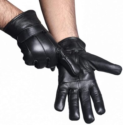 Herren Lederhandschuhe schwarz Innenfutter Fleece Gr. S M L XL XXL Scratch