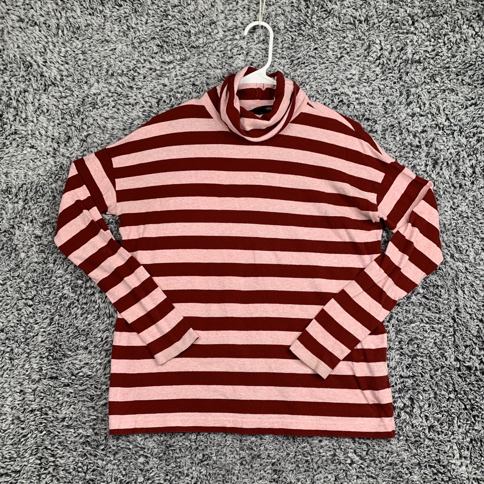 J. CREW RED/PINK STRIPED TURTLENECK SHIRT WOMEN'S SIZE XS PREOWNED | eBay