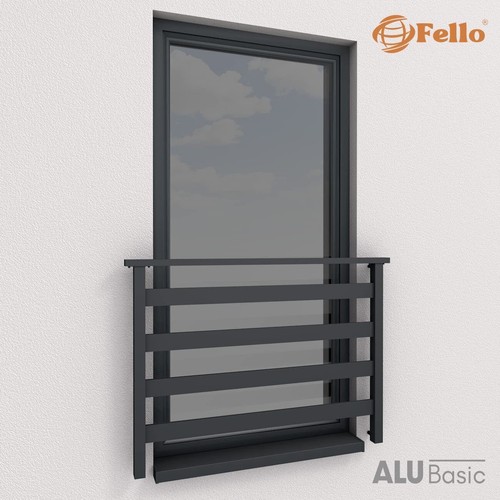 AluBasic Nero French Francese Balcone Ringhiera Aluminio parapetto finestra - Picture 2 of 3