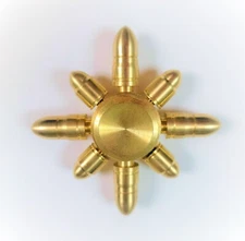 Pure Brass Gun Spin Metal Fidget Spinner 8 Detachable Gyro Bullet Arms Six XMAS