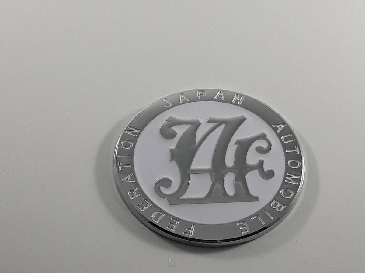 Emblems White JAF Logo Japan Automobile Federation JDM Car Grille