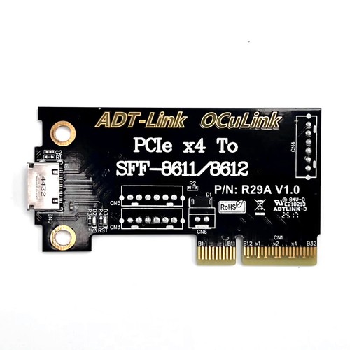 PCIe 4.0x4 to SFF-8611/8612 adapter card OCuLink For chassis external connection - Picture 13 of 15