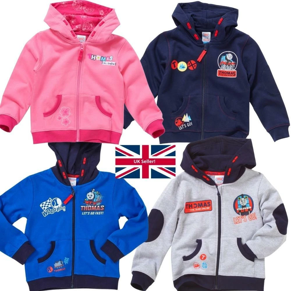 Thomas The Tank Engine Boys Girls Hoodies Zip Up Novelty Character Printed