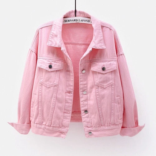 Womens Ladies Stretch Denim Jacket Soft Cotton Loose Plus Zise Stonewash Coat!@ - Picture 10 of 26