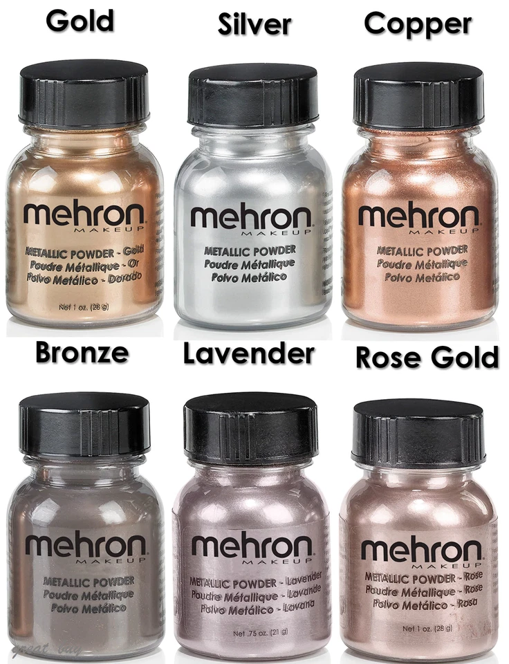 POLVO METÁLICO MEHRON_ESCENARIO TEATRAL, TV, CARA, CUERPO, POLVO DE MAQUILLAJE_¡ELIGE CUALQUIERA!!!! Foto 2 de 4
