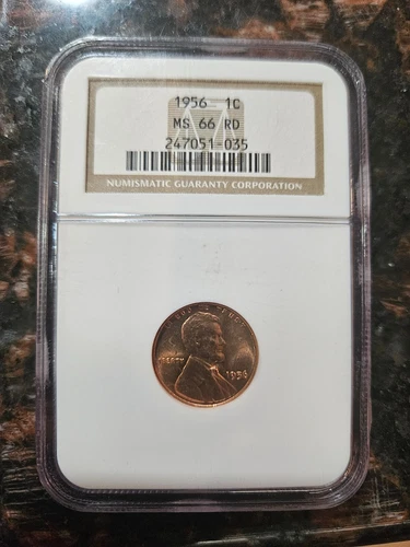 1956 LINCOLN CENT WHEAT PENNY MS66 RD NGC