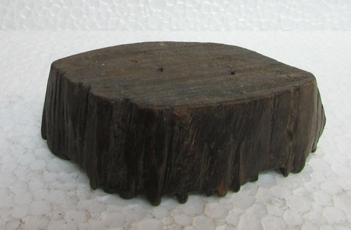 Antiguo tallado a mano vintage. Sello en bloque de impresión de textiles de madera - Imagen 9 de 11