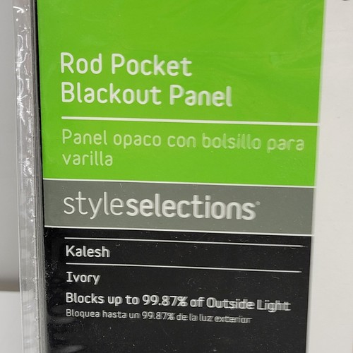 Style Selections, 84" Room Darkening Single Rod Pocket Curtain Panel | Ivory - Picture 15 of 24