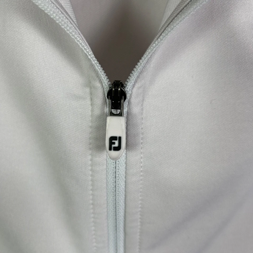 Suéter de golf activo FootJoy FJ blanco gris manga larga cremallera completa para mujer mediano Foto 3 de 4