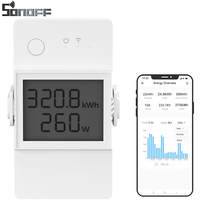 SONOFF WiFi Smart Home Schalter LCD Digitaler Stromzähler Wlan Energiezähler 16A